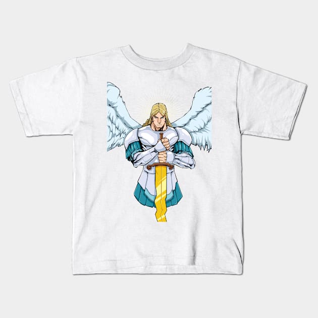 Archangel Michael Portrait Kids T-Shirt by Malchev